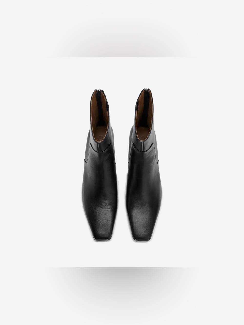 NWOB Madewell Black Square Toe Leather Ankle Boots Size 8.5 - Picture 3 of 16